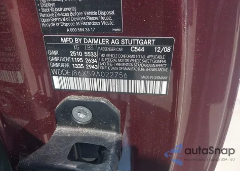 2009 Mercedes-Benz Cl 550 4Matic z USA, uszkodzony, nr VIN WDDEJ86X59A022756